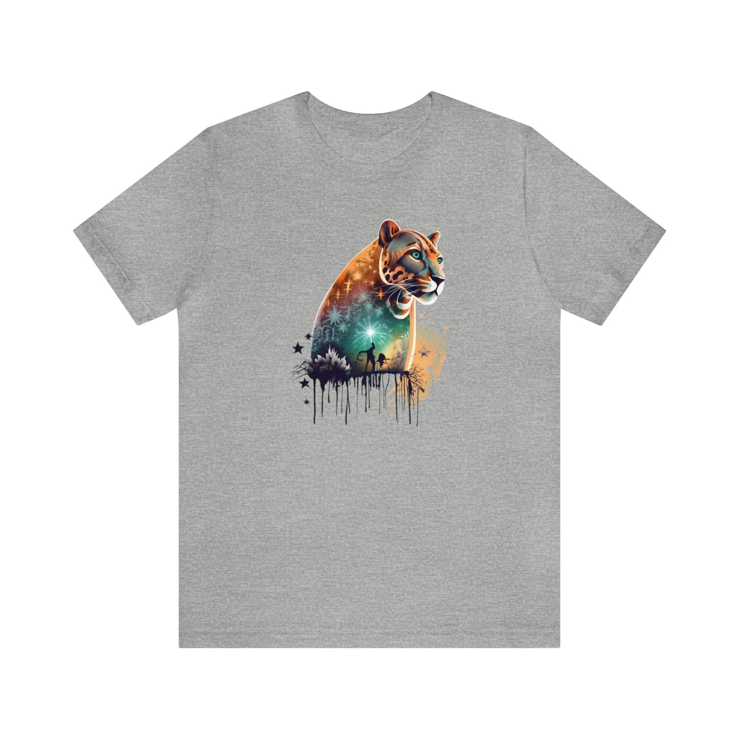 Panther shirt, colorful shirt, graphic tee, animal lover shirt, watercolor shirt