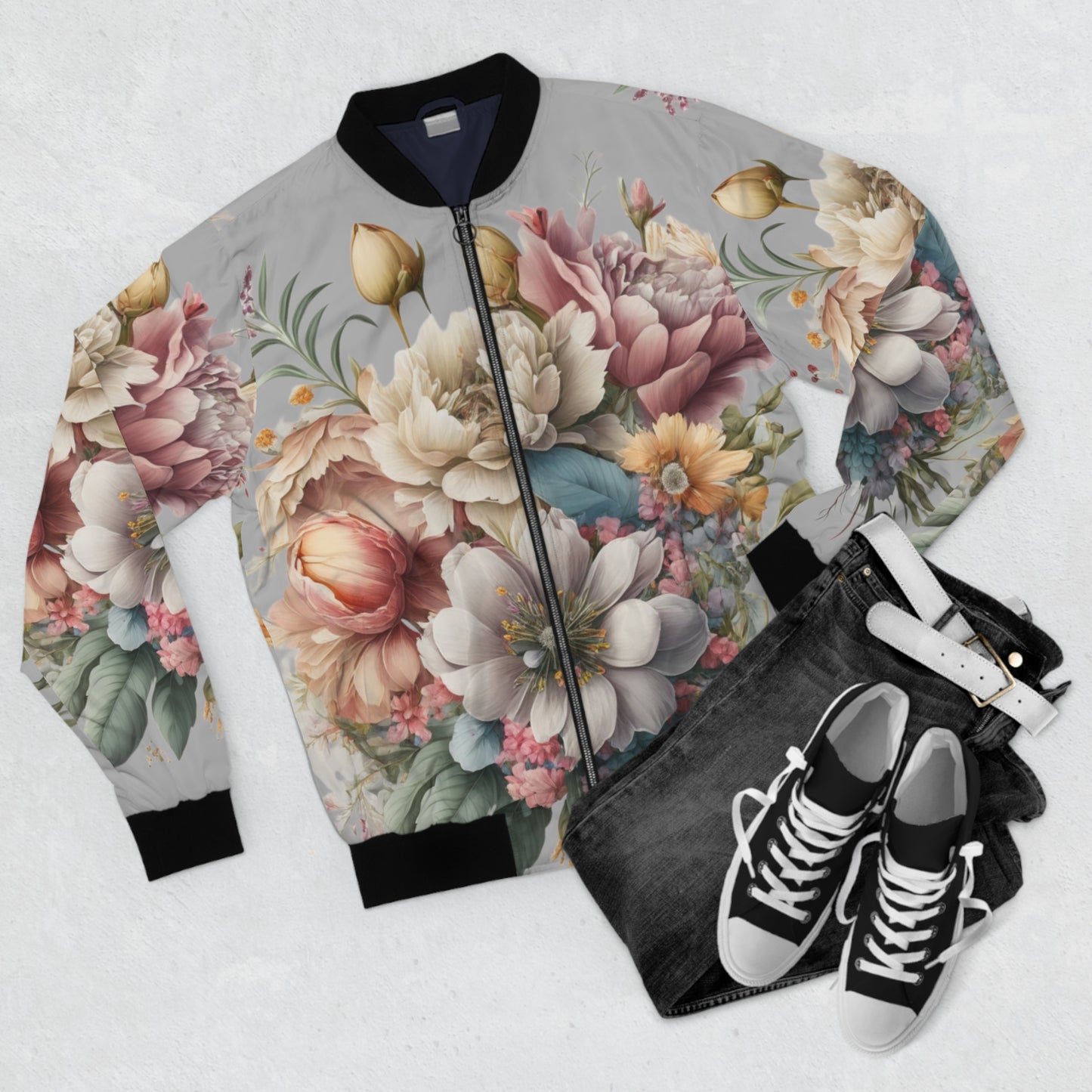 Lightweight Flower Bomber Jacket (AOP)