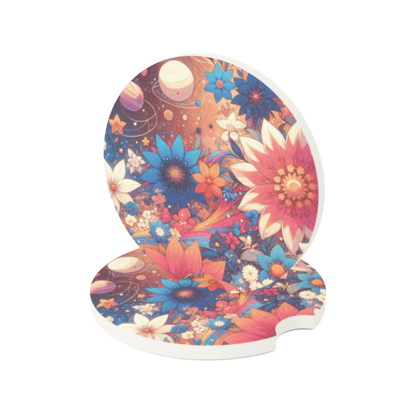 Celestial Flowers Soapstone Car Coaster