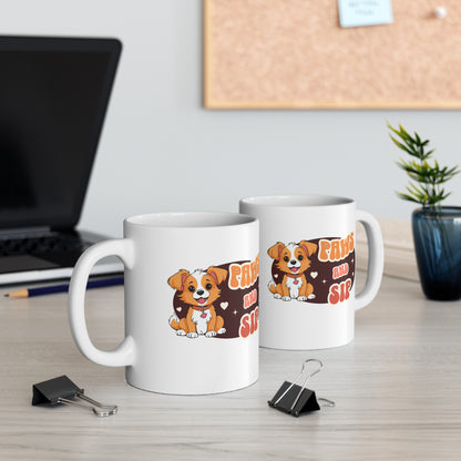 Paws and sip, puppy mug, dog lover mug, Ceramic Mug 11oz