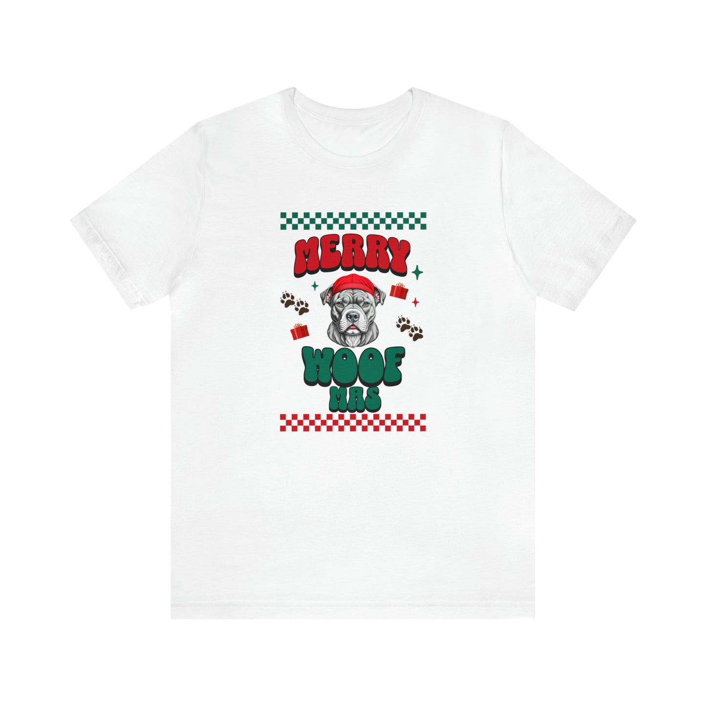 Merry Woofmas, pitbull lover shirt, christmas pitbull shirt