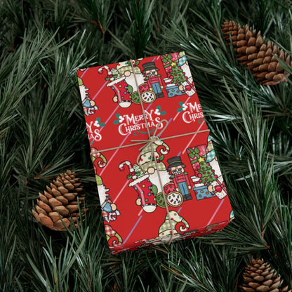 Gnomes Gift Wrap Papers, Christmas Gnomes gift wrap