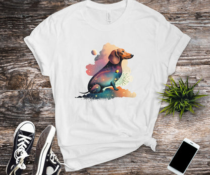 Wiener shirt, colorful Dachshund shirt, psychedelic shirt