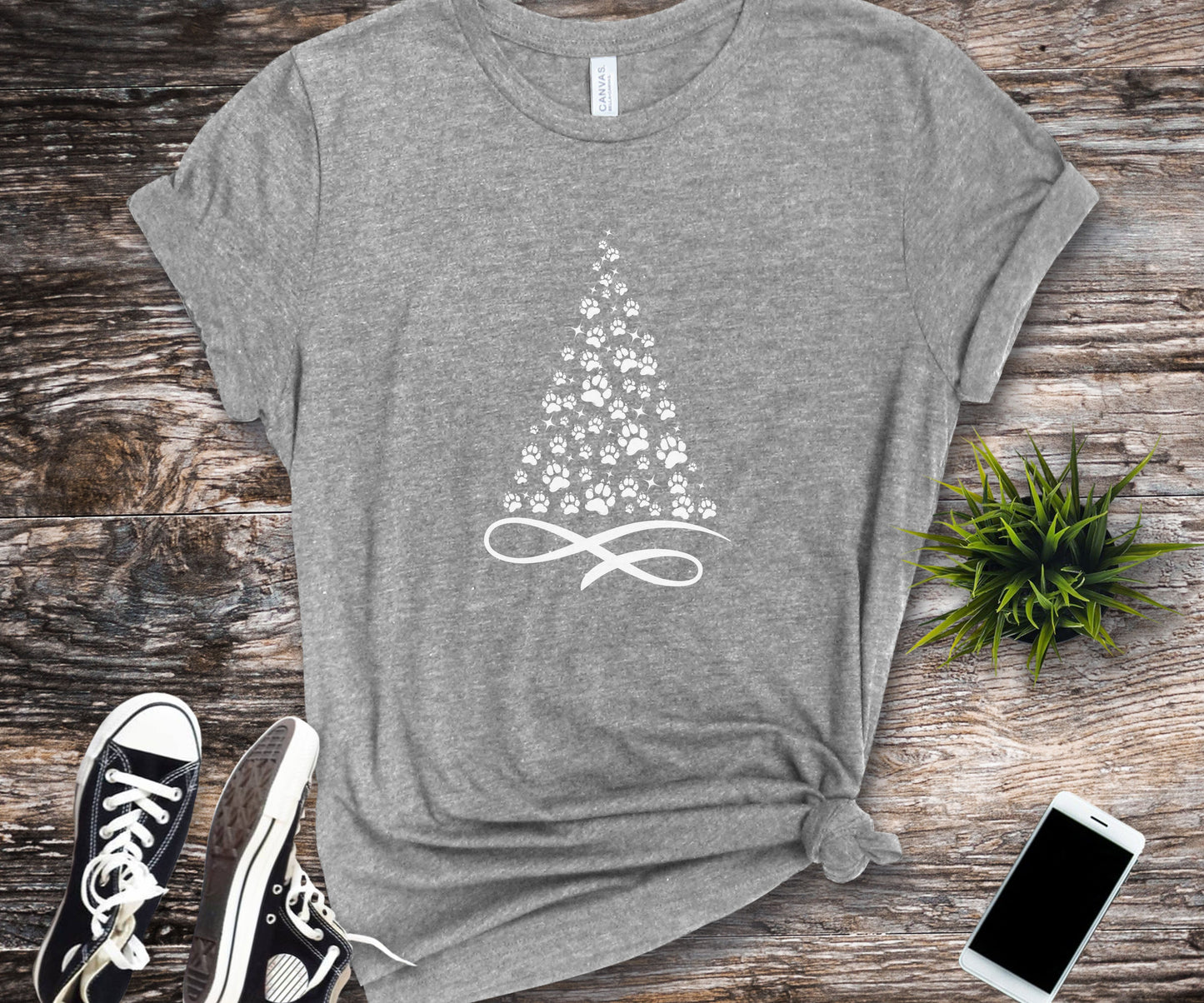 Paw Christmas tree, dog lover christmas shirt