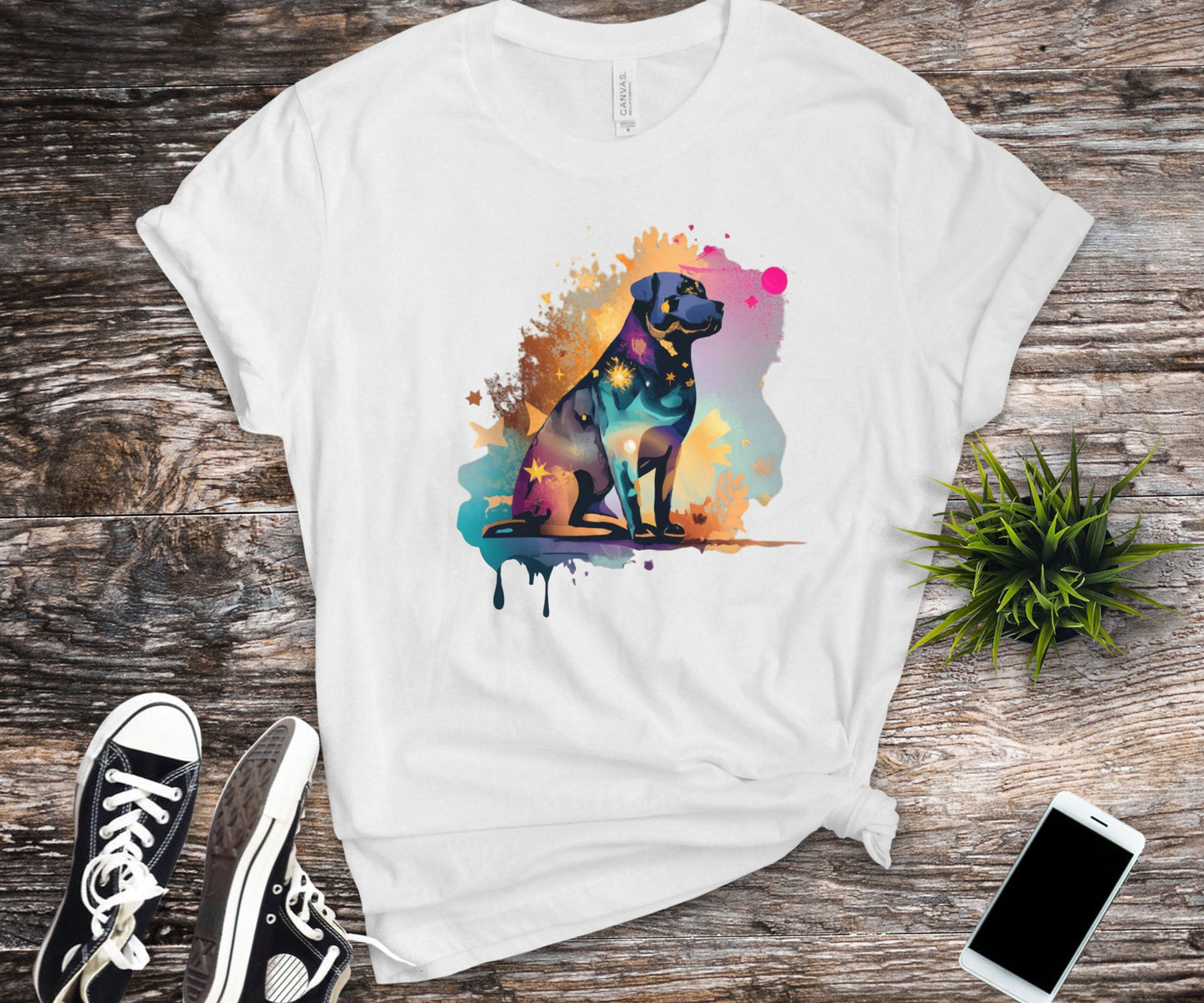 Rottweiler shirt, colorful shirt, psychedelic shirt,  dog lover shirt