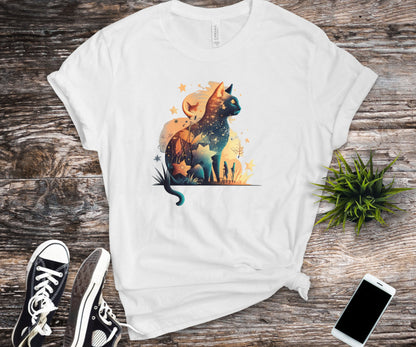 Cat shirt, colorful shirt for cat lover, graphic shirt