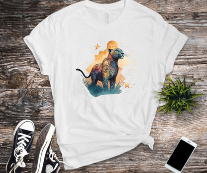 Panther shirt, colorful shirt, graphic tee, animal lover shirt