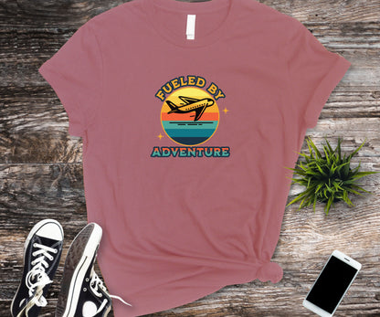 Fueled by adventure, travel shirt, vacation shirt