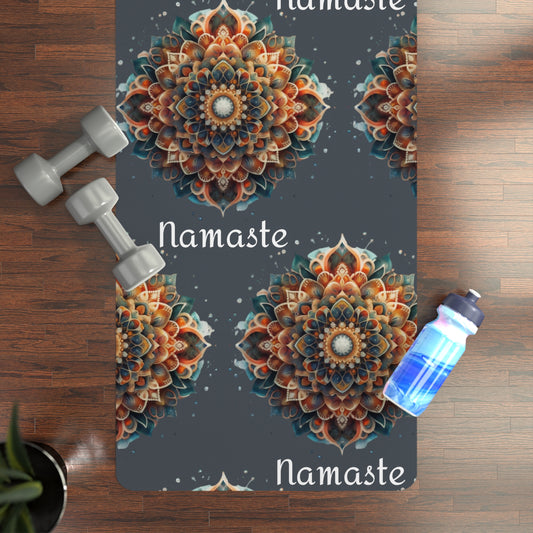 Mandala Rubber Yoga Mat, Namaste