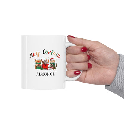 Merry christmas, Christmas drinks, funny mug, white Ceramic Mug 11oz