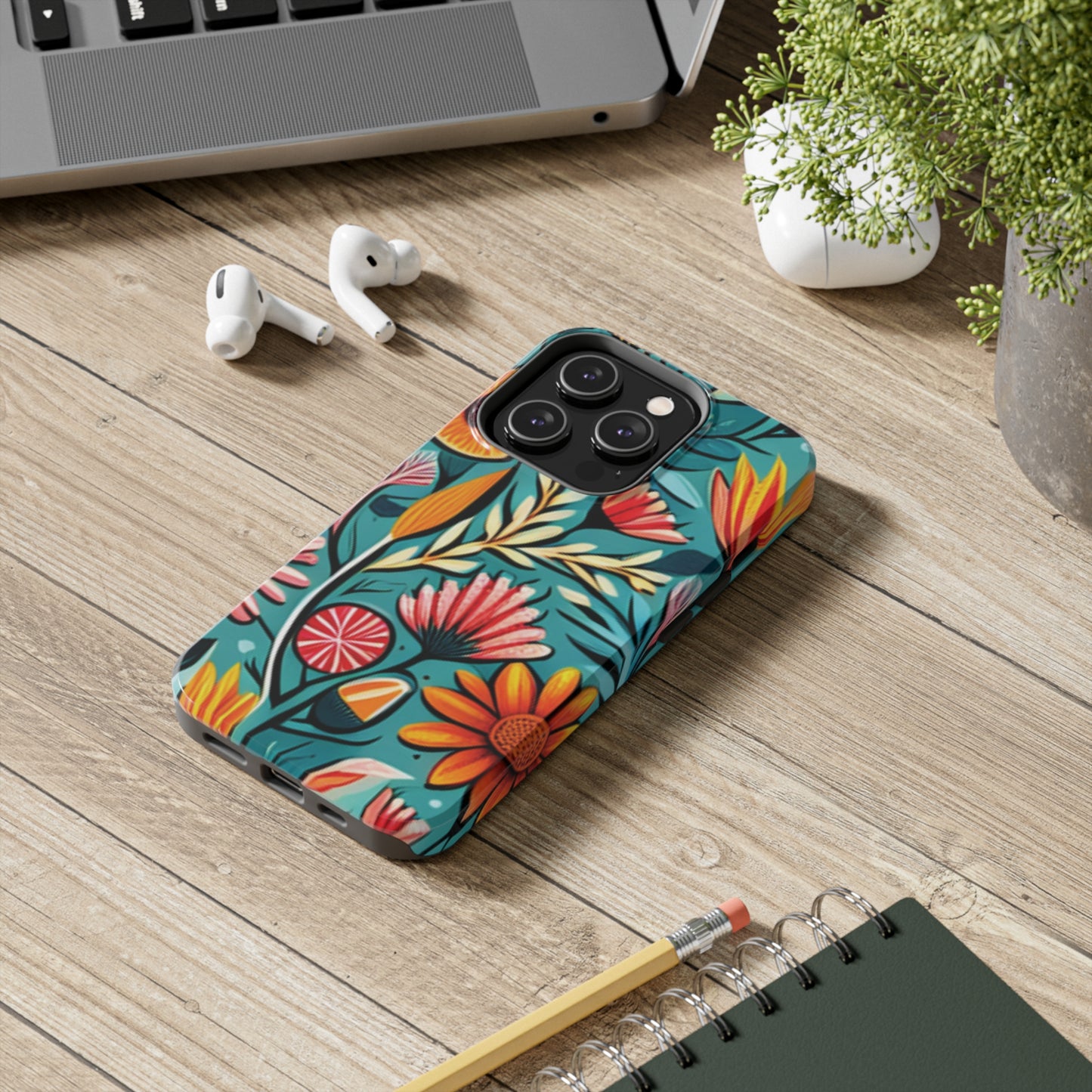 Boho wildflower tough phone case