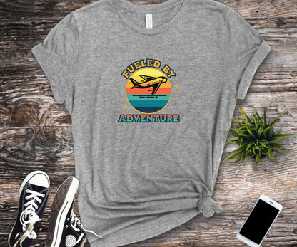 Fueled by adventure, travel shirt, vacation shirt