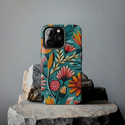 Boho wildflower tough phone case