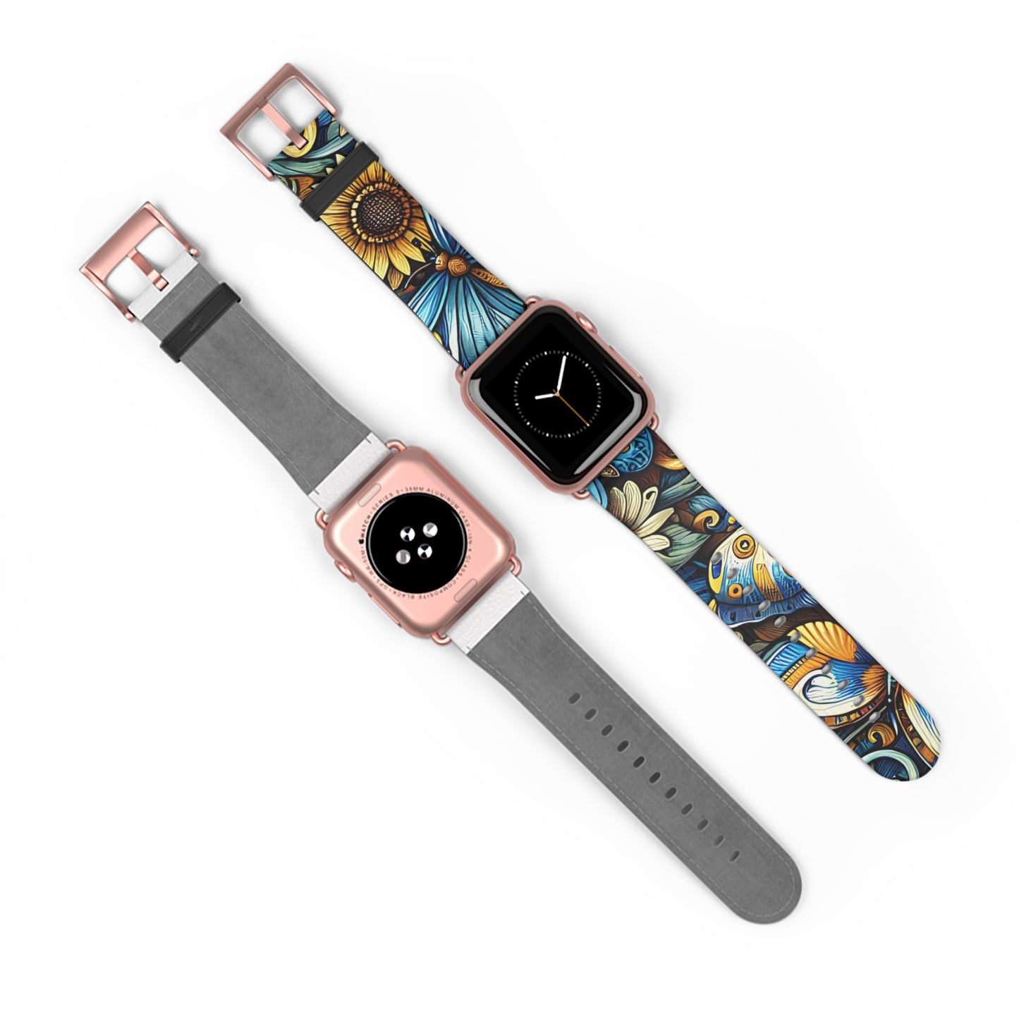 Sunflowers Faux Leather Apple Watch Band