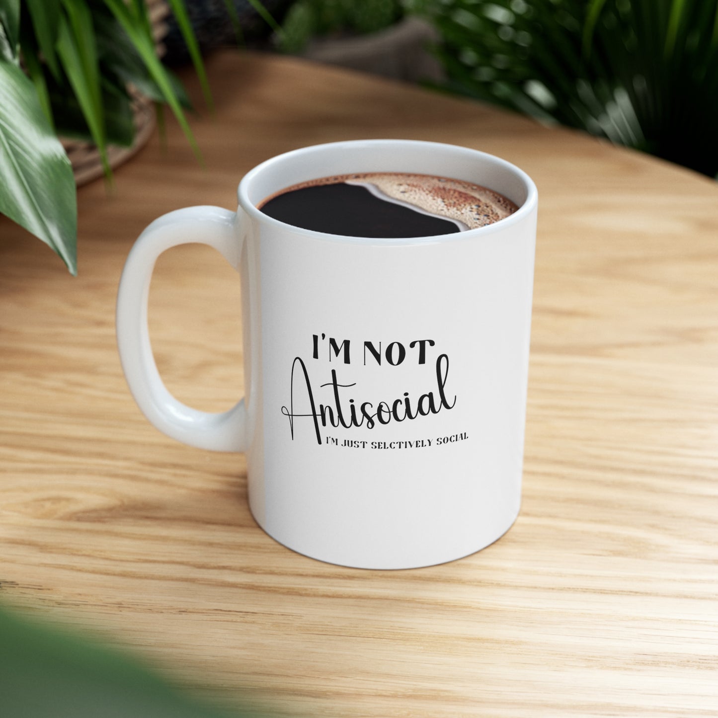 Antisocial mug, funny ceramic mug for introverts