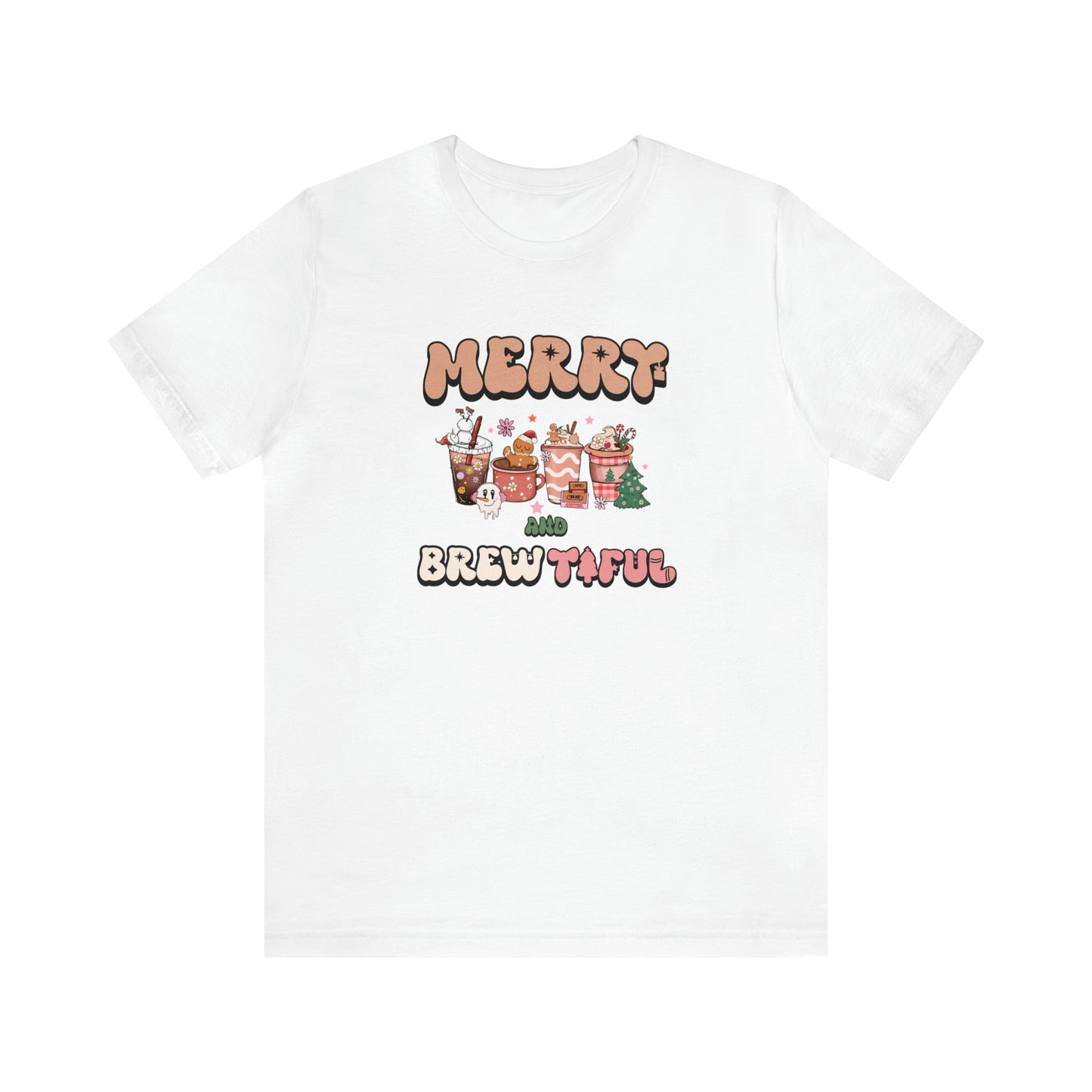 Merry and Brew-tiful, coffee lover shirt, christmas coffee shirt