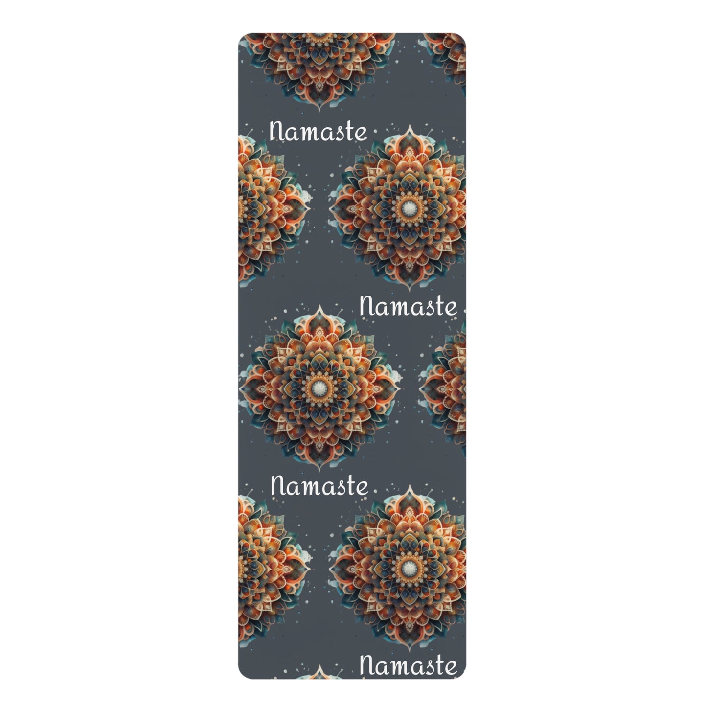 Mandala Rubber Yoga Mat, Namaste