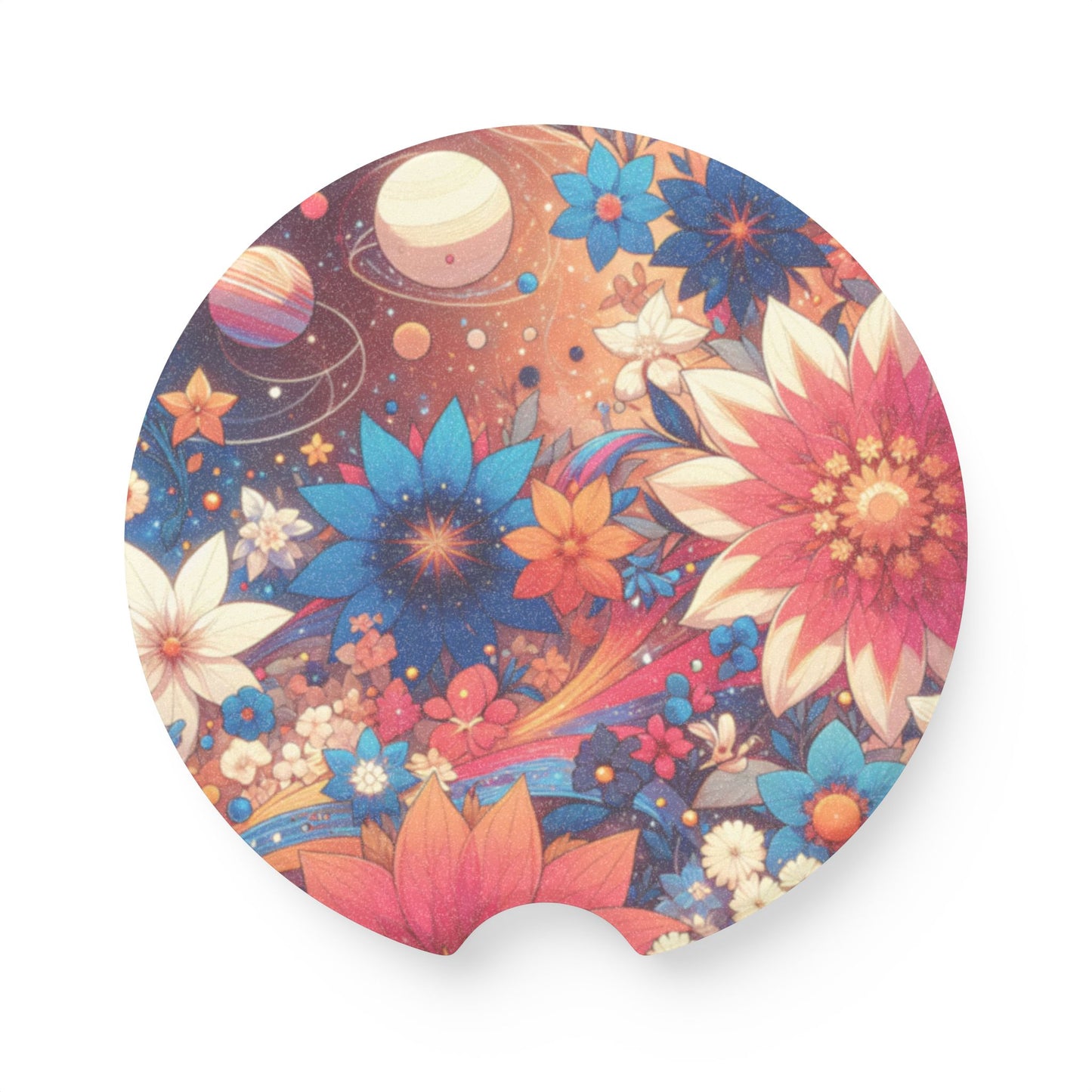 Celestial Flowers Soapstone Car Coaster