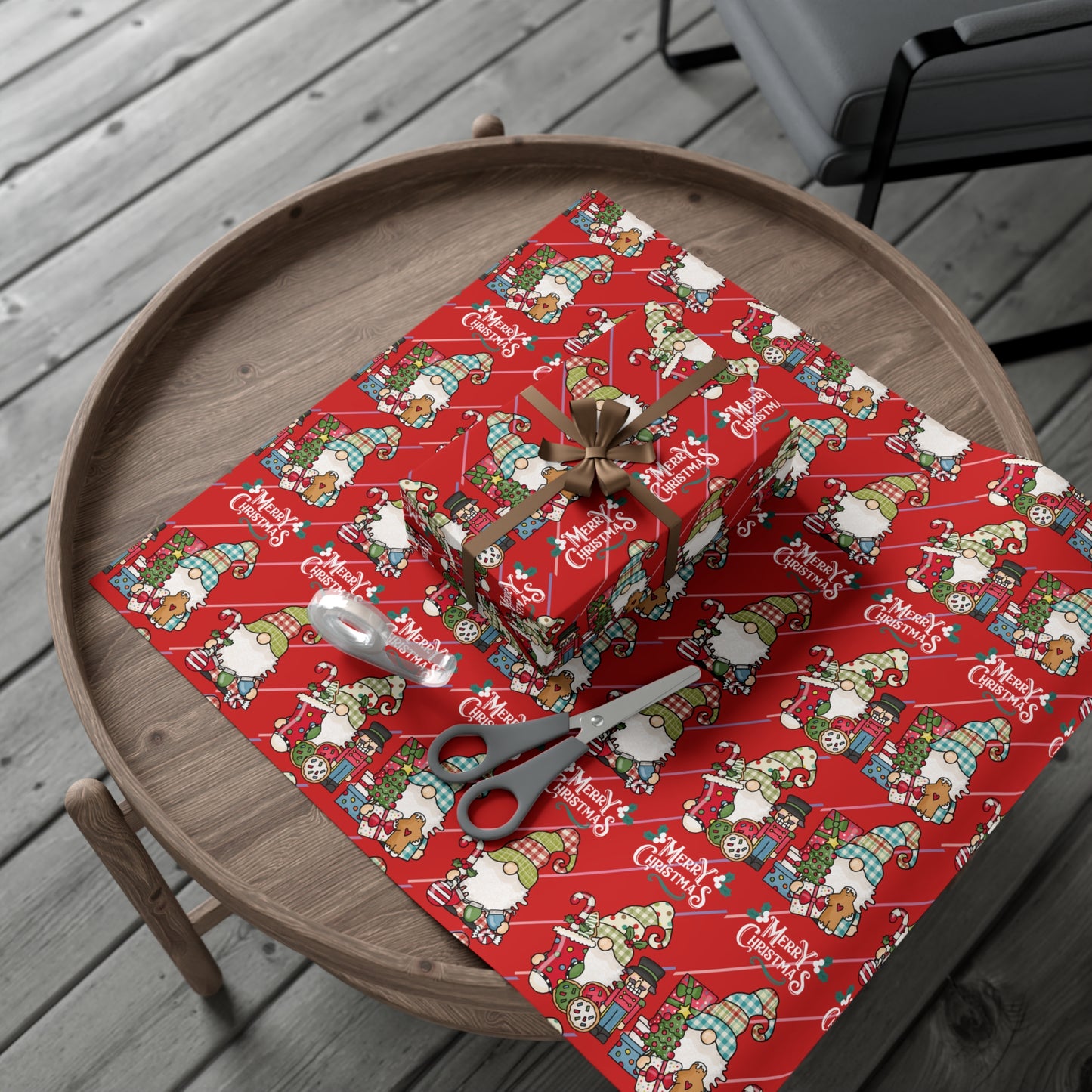 Gnomes Gift Wrap Papers, Christmas Gnomes gift wrap