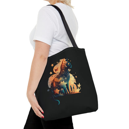 Colorful cat Tote Bag, mystical tote bag