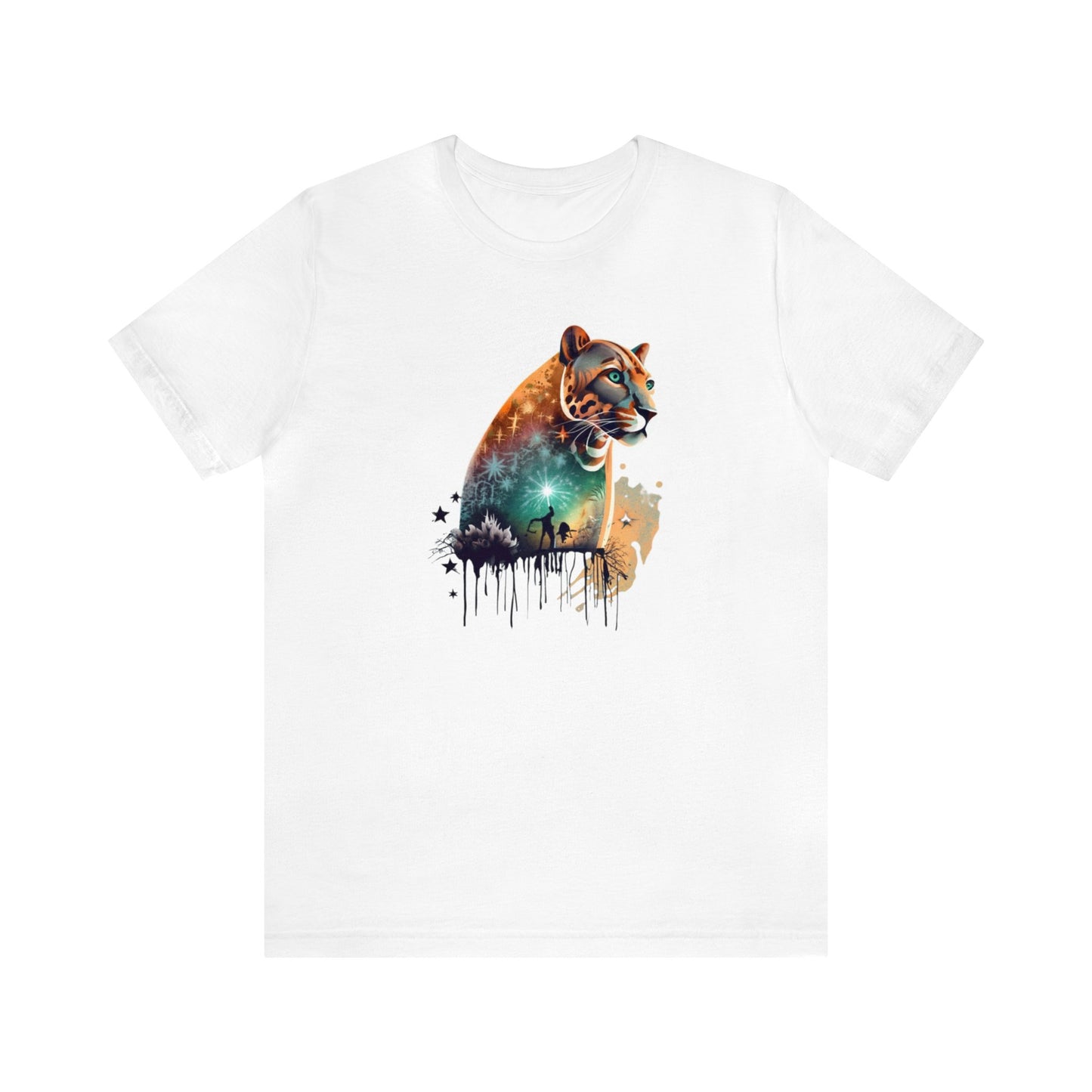 Panther shirt, colorful shirt, graphic tee, animal lover shirt, watercolor shirt