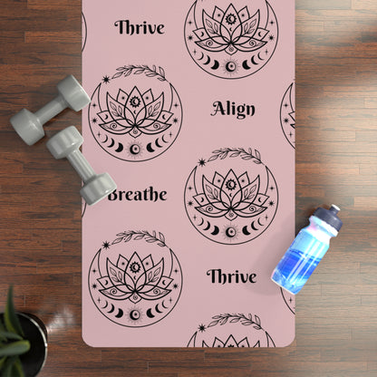 Lotus Rubber Yoga Mat, Align Breathe Thrive