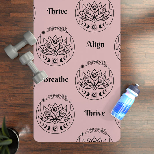 Lotus Rubber Yoga Mat, Align Breathe Thrive