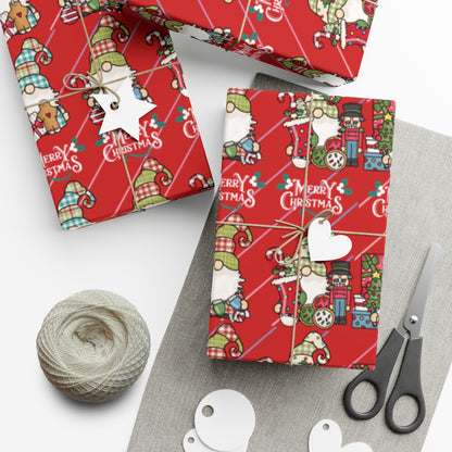 Gnomes Gift Wrap Papers, Christmas Gnomes gift wrap