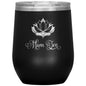 Engraved wine tumbler, Mom zen, lotus flower wine tumbler