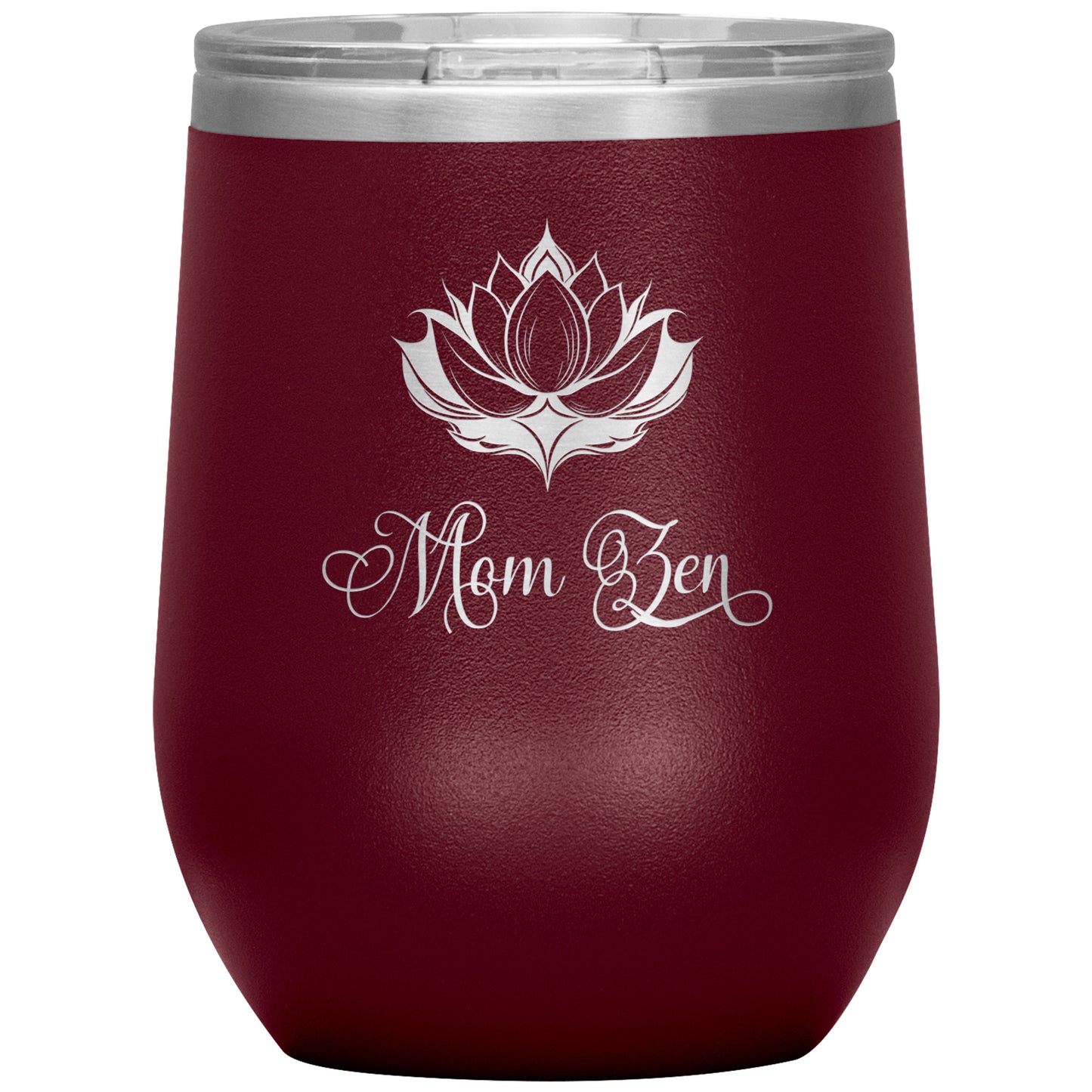 Engraved wine tumbler, Mom zen, lotus flower wine tumbler