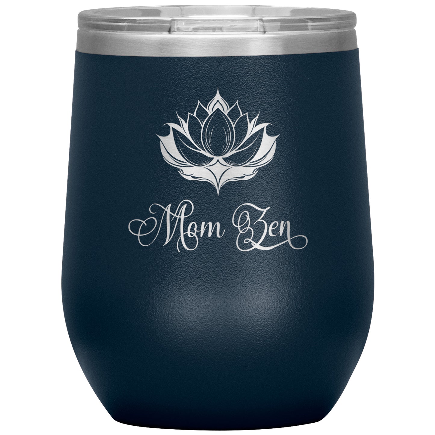 Engraved wine tumbler, Mom zen, lotus flower wine tumbler