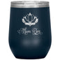 Engraved wine tumbler, Mom zen, lotus flower wine tumbler