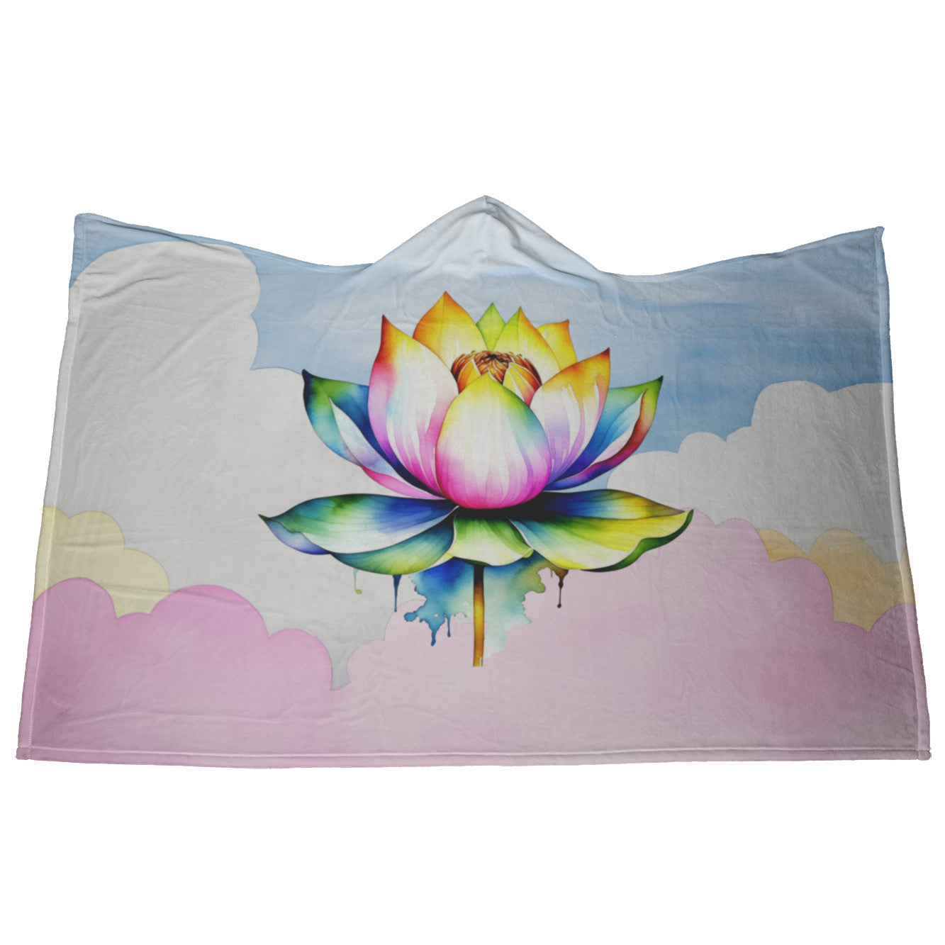 Lotus flower hooded blanket