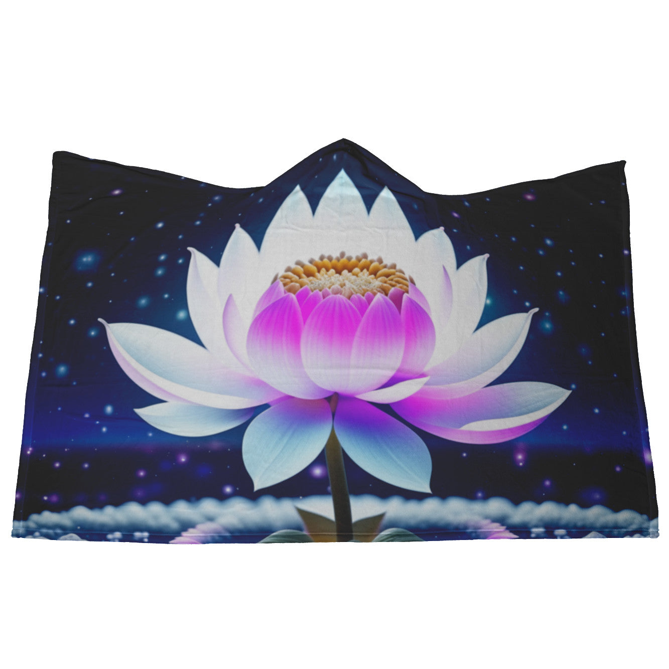 Lotus flower hood blanket