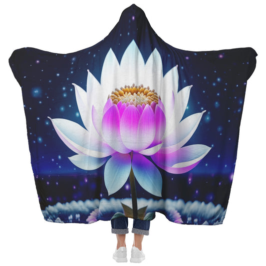 Lotus flower hood blanket