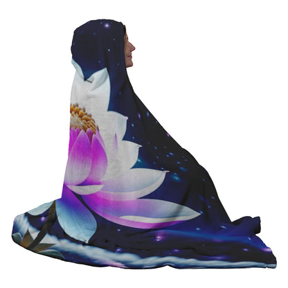 Lotus flower hood blanket