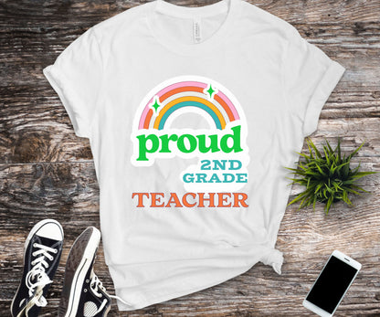 Funny proud 2nd grade teacher shirt for back to school teacher appreciation gift