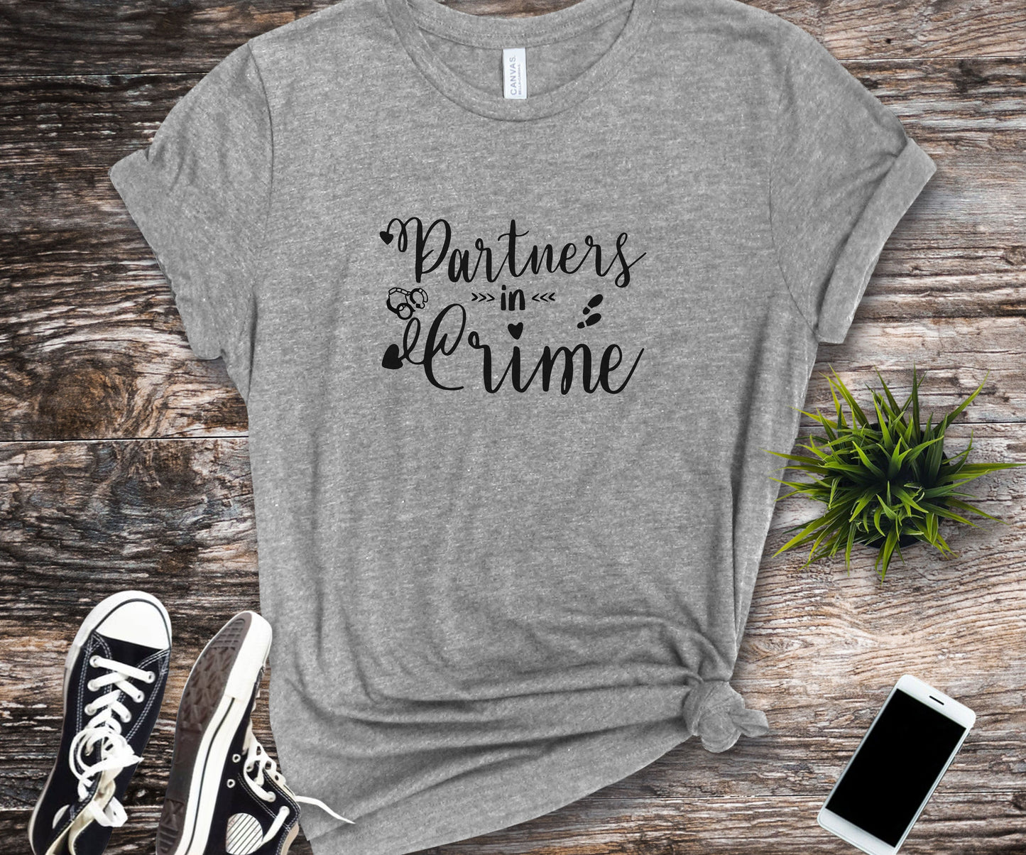 Partners in crime shirt, matching shirt