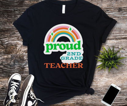 Funny proud 2nd grade teacher shirt for back to school teacher appreciation gift