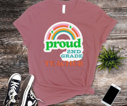 Funny proud 2nd grade teacher shirt for back to school teacher appreciation gift