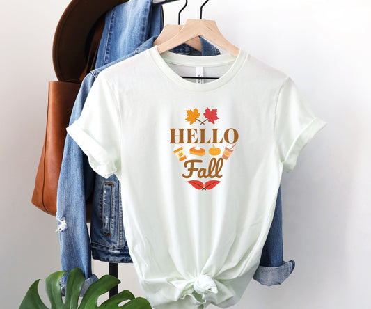 hello fall shirt, fall Outfit for Woman