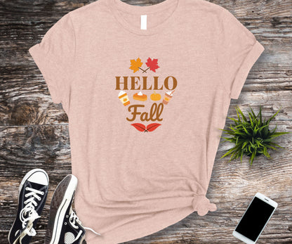 hello fall shirt, fall Outfit for Woman