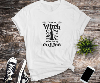 I'm such a witch before i had my coffee, funny Halloween shirt