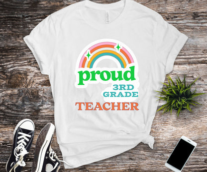 Funny proud 3rd grade teacher shirt for back to school teacher appreciation gift