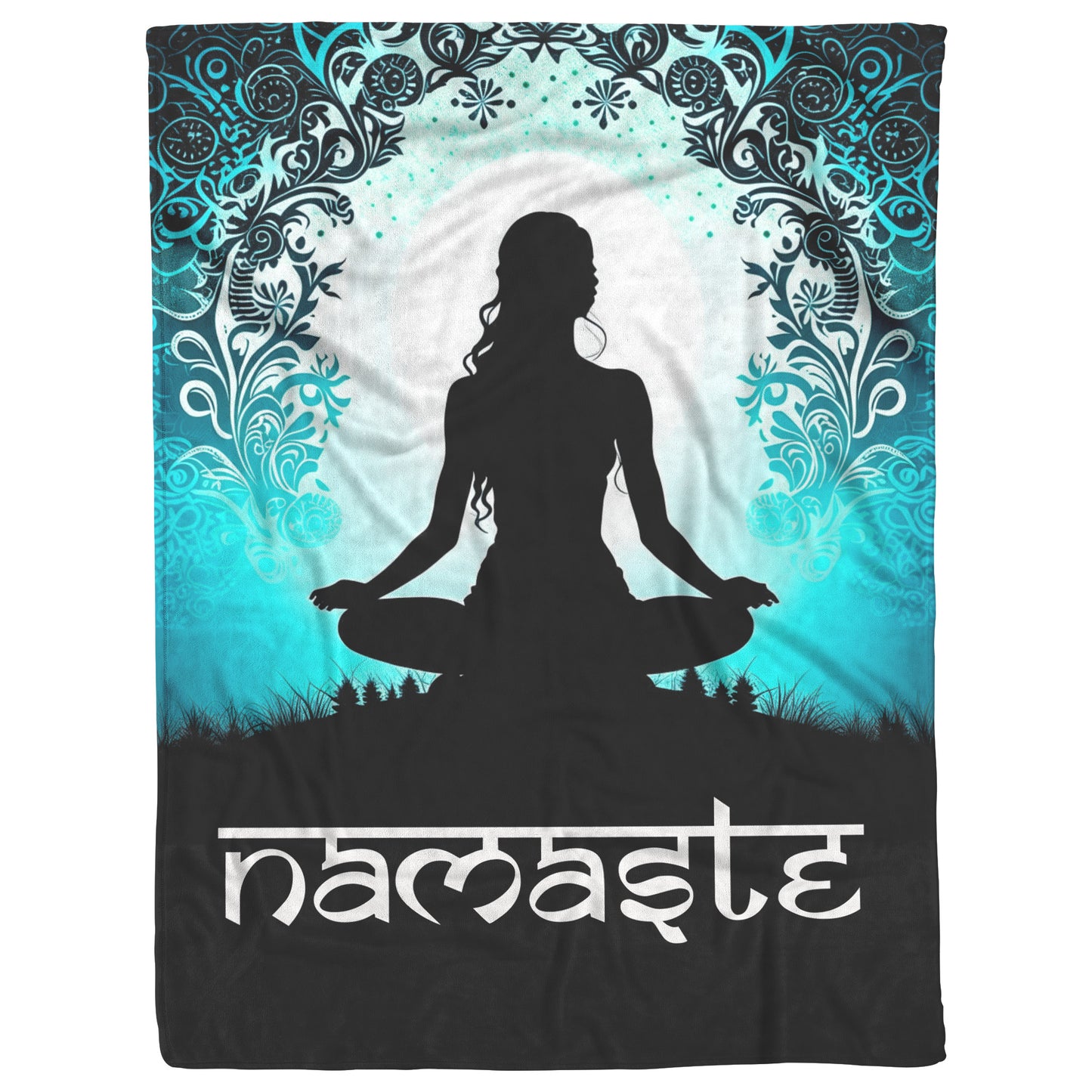 sukhasana pose namaste blanket