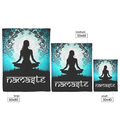 sukhasana pose namaste blanket