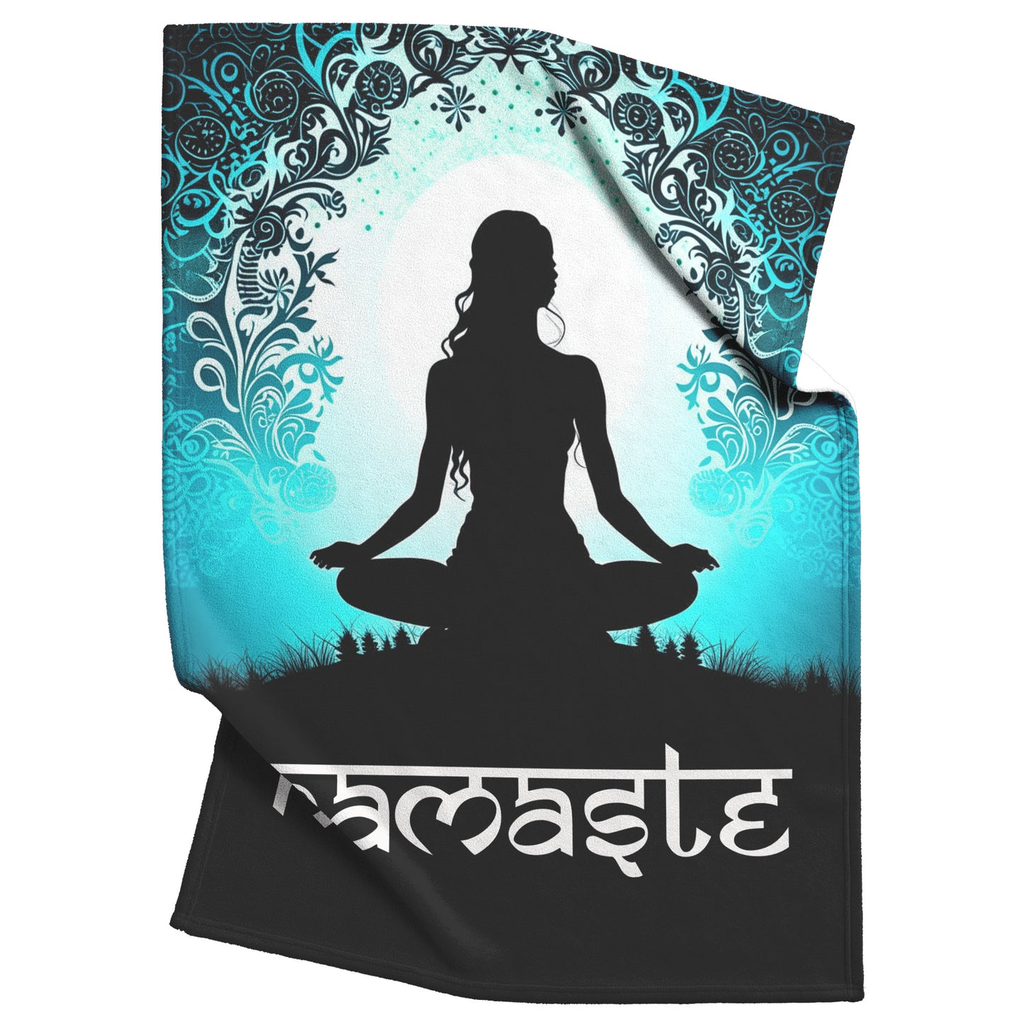 sukhasana pose namaste blanket